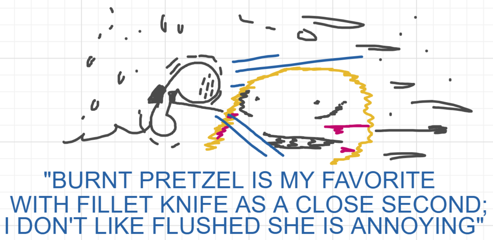 A panel from I've Been Everywhere, Man, episode nine of the Board Boards object show by Furretwalk/WalkingFurret.